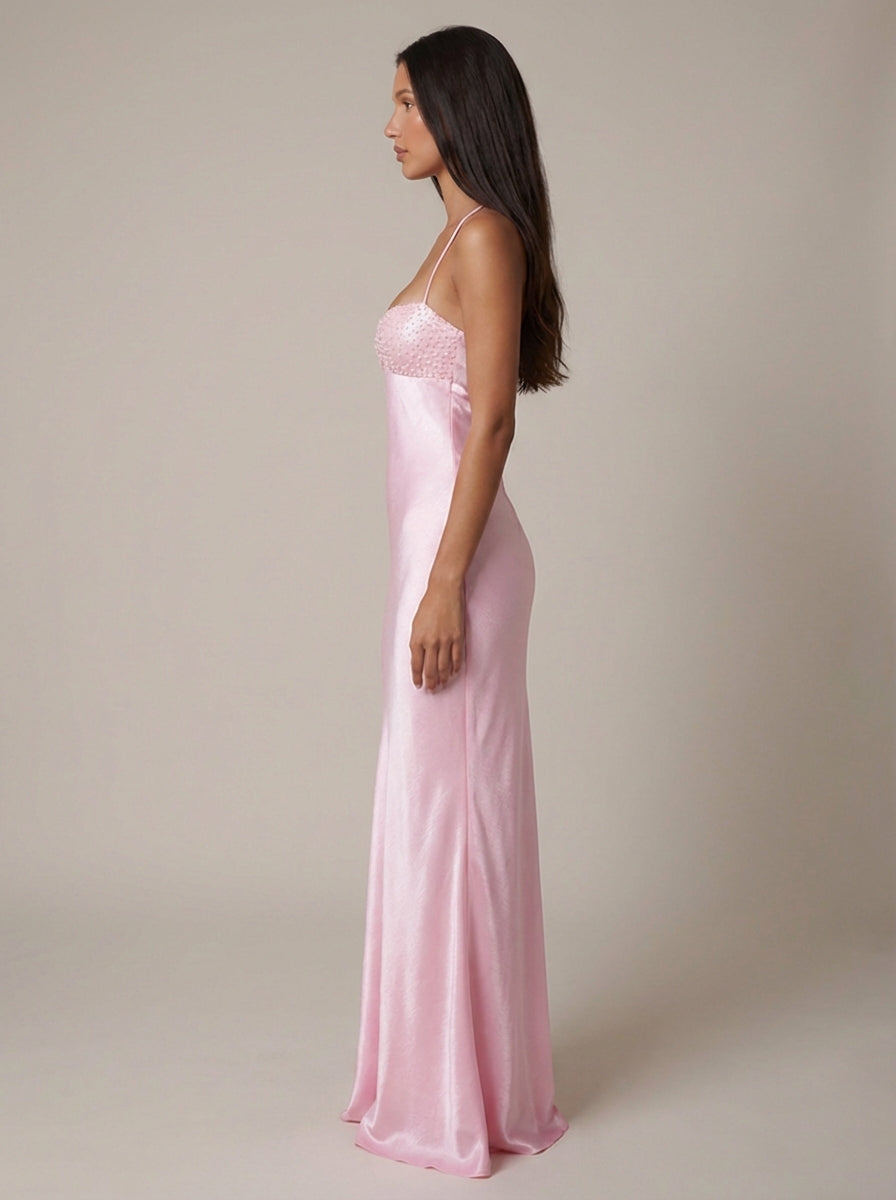 Women’s Satin Halter Maxi Dress