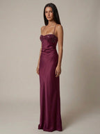 Women’s Satin Halter Maxi Dress