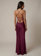 Women’s Satin Halter Maxi Dress