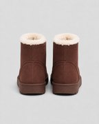 Women's Fur-Lined Lace-Up Ankle Boots - Suede-Look Winter Style