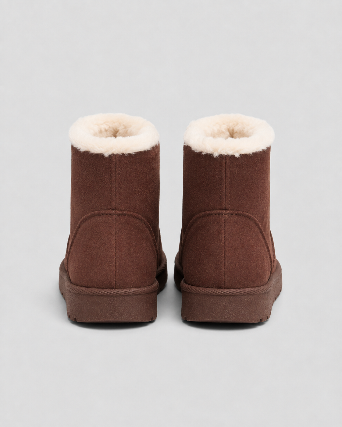 Women's Fur-Lined Lace-Up Ankle Boots - Suede-Look Winter Style