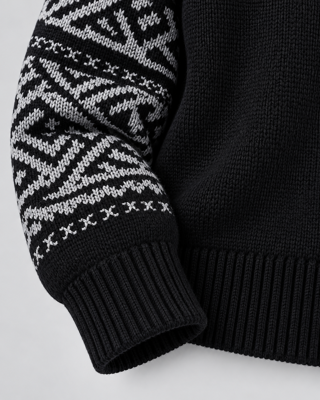 Women's Geometric Quarter Zip Jumper - Aztec Ribbed Collar