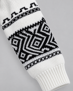 Women's Geometric Quarter Zip Jumper - Aztec Ribbed Collar