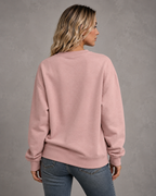 Women's Graphic Sweatshirt - Heart Leopard Print Drop Shoulder