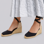 Women’s Wedge Espadrille Sandals with Ankle Tie