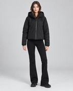 Women's Hooded Padded Jacket - Short Fit Full-Zip Winter