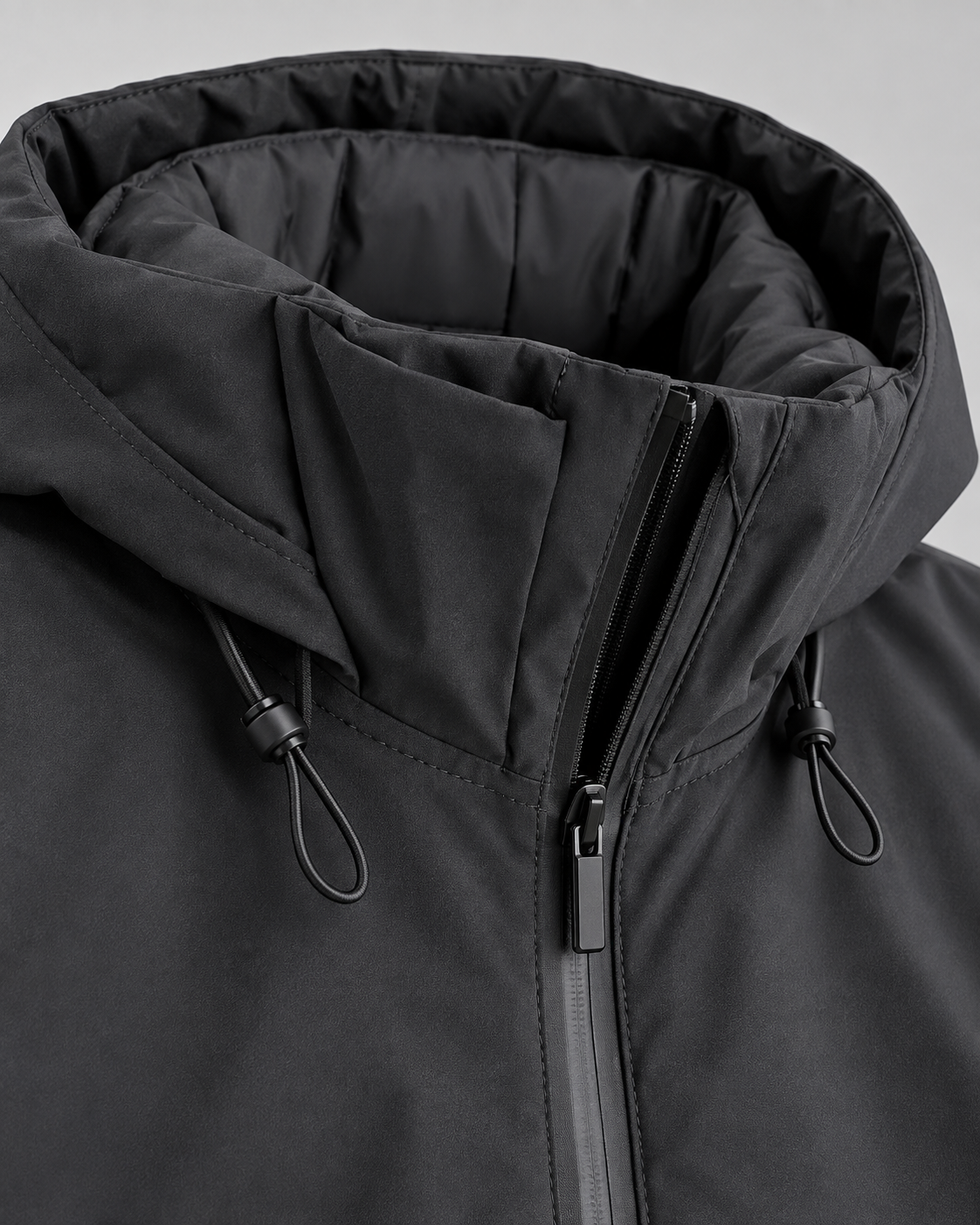 Women's Hooded Padded Jacket - Short Fit Full-Zip Winter
