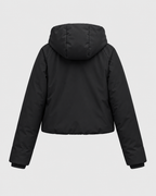 Women's Hooded Padded Jacket - Short Fit Full-Zip Winter