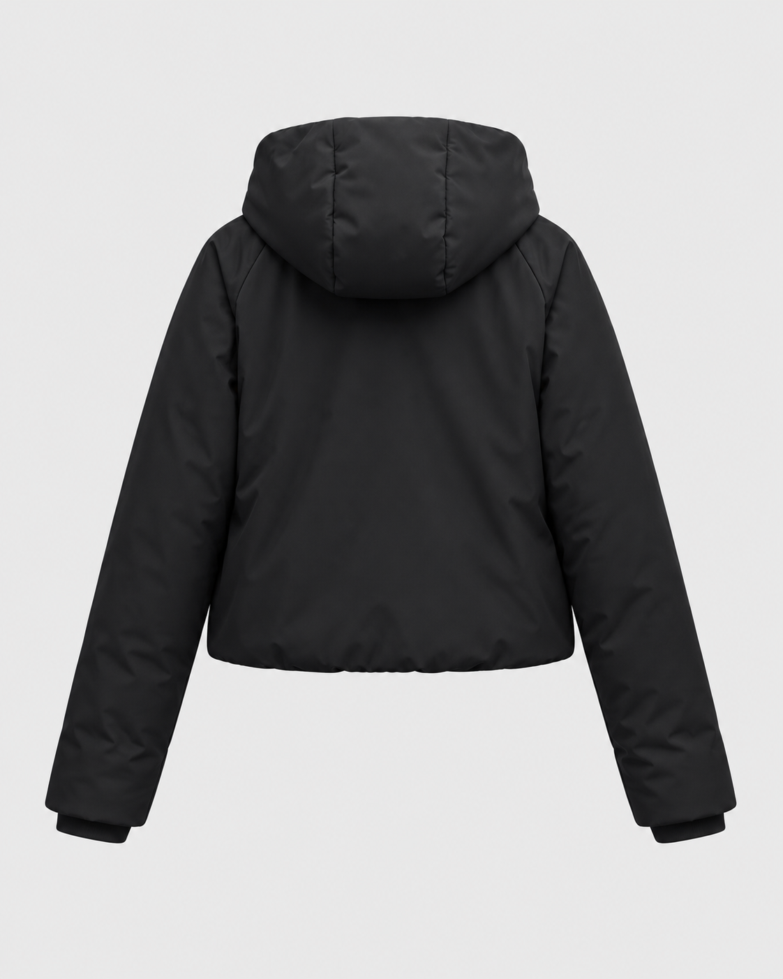 Women's Hooded Padded Jacket - Short Fit Full-Zip Winter