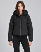 Women's Hooded Padded Jacket - Short Fit Full-Zip Winter