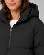 Women's Hooded Winter Puffer Jacket with Drawstring Hem
