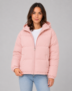 Women's Hooded Winter Puffer Jacket with Drawstring Hem