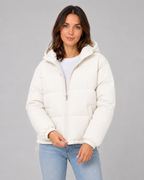Women's Hooded Winter Puffer Jacket with Drawstring Hem