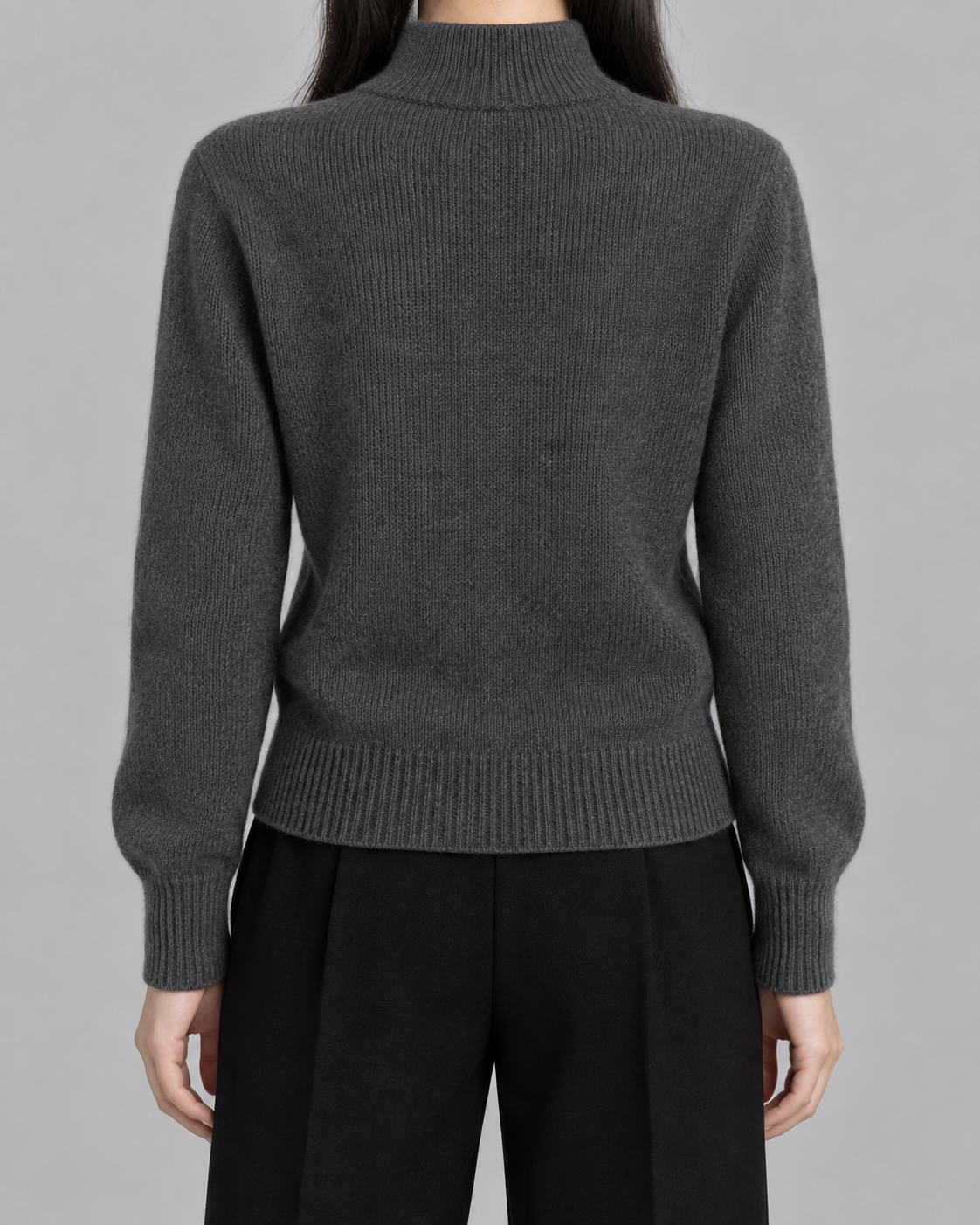 Women’s Knitted Button Cardigan – Mock Neck Long Sleeve Regular Fit