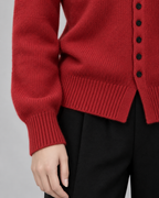 Women’s Knitted Button Cardigan – Mock Neck Long Sleeve Regular Fit
