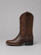 Women's Leather Cowboy Boots - Embroidered Western