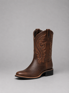 Women's Leather Cowboy Boots - Embroidered Western