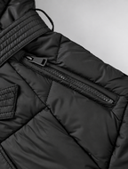 Women's Long Belted Puffer Coat with Hood and Plush Fur-Look Trim