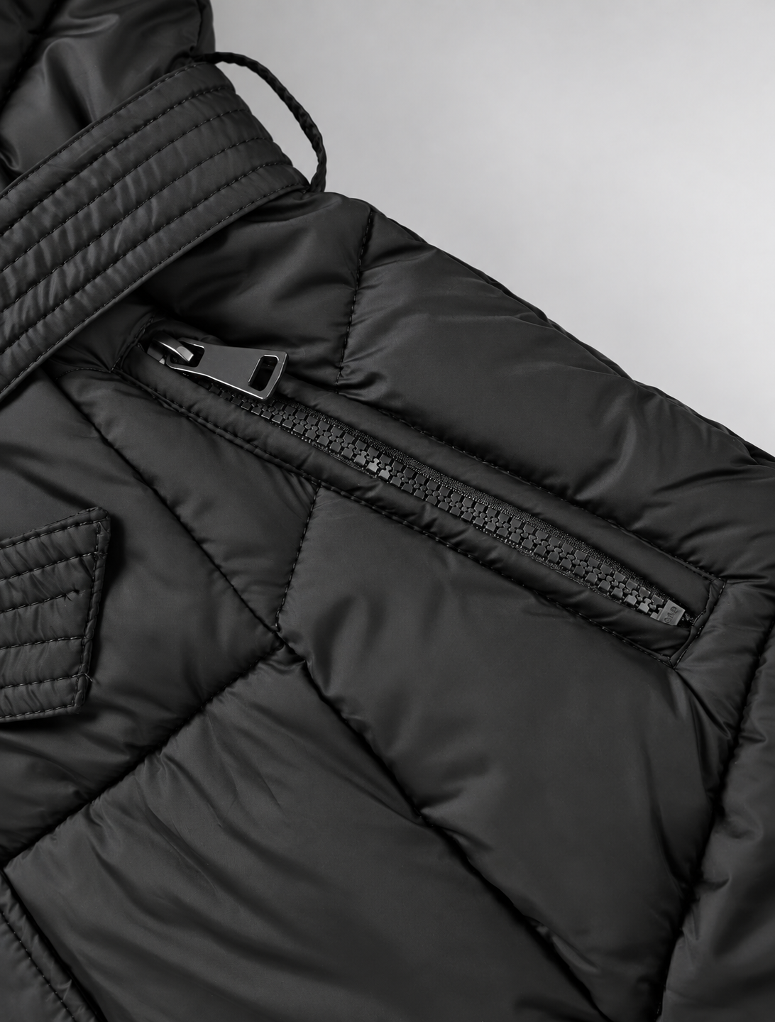 Women's Long Belted Puffer Coat with Hood and Plush Fur-Look Trim