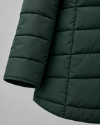 Women's Long Quilted Coat – Faux Fur Trim Hood Fitted Zip Pockets