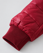 Women's Longline Hooded Puffer Coat - Plush Lining & Ribbed Cuffs