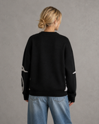 Women's Oversized Graphic Knit Sweater - Relaxed Streetwear Fit