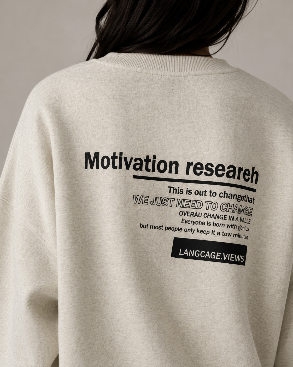 Women's Oversized Graphic Sweatshirt - Drop Shoulder Crew Neck