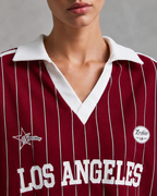 Women's Oversized Pinstripe Jersey - Collegiate Streetwear Fit