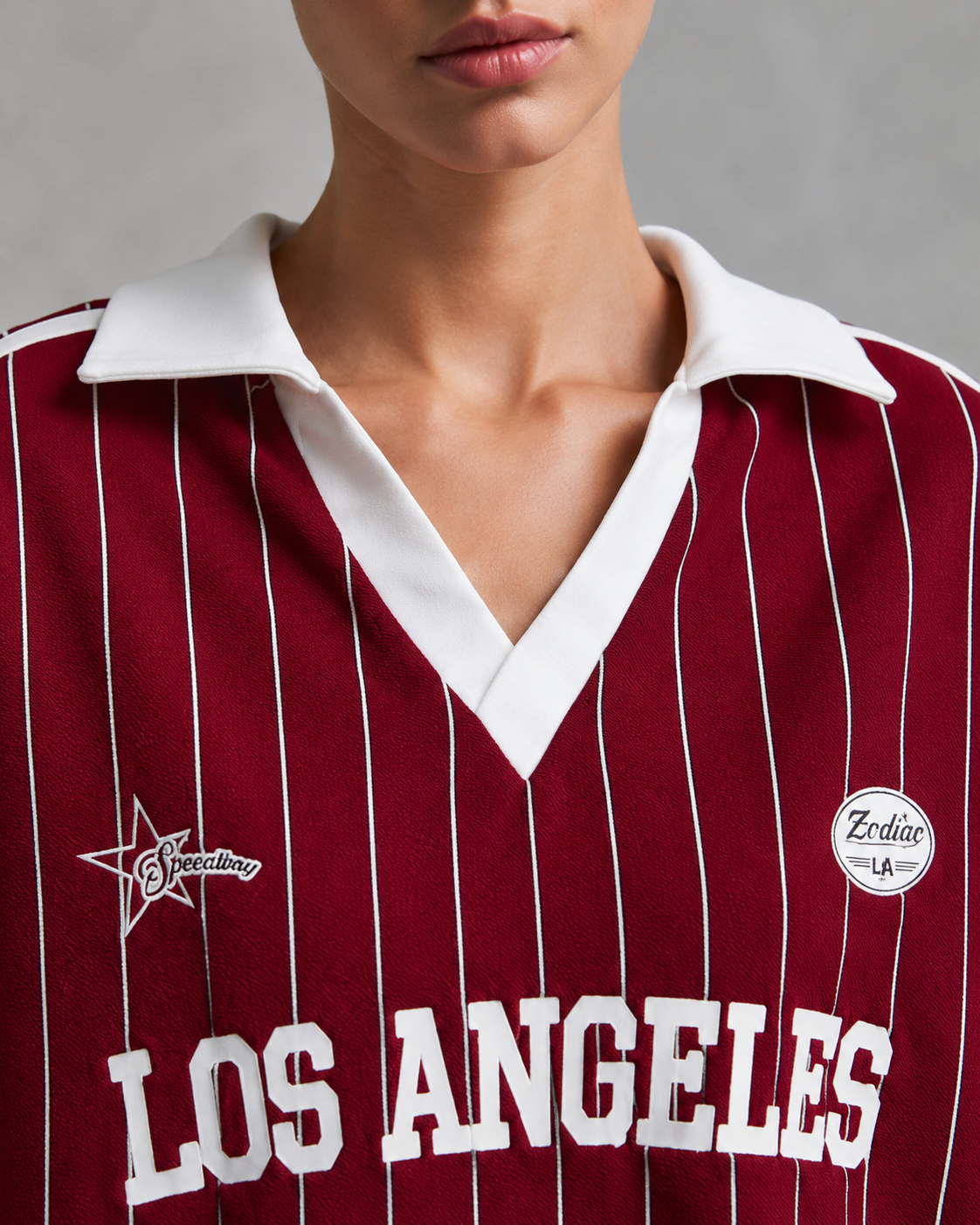 Women's Oversized Pinstripe Jersey - Collegiate Streetwear Fit