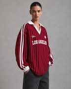 Women's Oversized Pinstripe Jersey - Collegiate Streetwear Fit