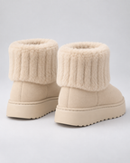 Women's Plush-Trim Winter Ankle Boots – Chunky Platform Sole
