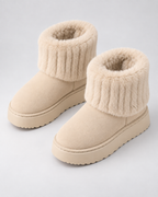 Women's Plush-Trim Winter Ankle Boots – Chunky Platform Sole
