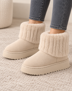 Women's Plush-Trim Winter Ankle Boots – Chunky Platform Sole