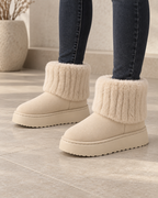 Women's Plush-Trim Winter Ankle Boots – Chunky Platform Sole