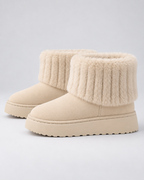 Women's Plush-Trim Winter Ankle Boots – Chunky Platform Sole