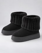 Women's Plush-Trim Winter Ankle Boots – Chunky Platform Sole