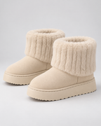 Women's Plush-Trim Winter Ankle Boots – Chunky Platform Sole