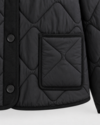 Women's Quilted Liner Jacket - Collarless Button Front Relaxed Fit