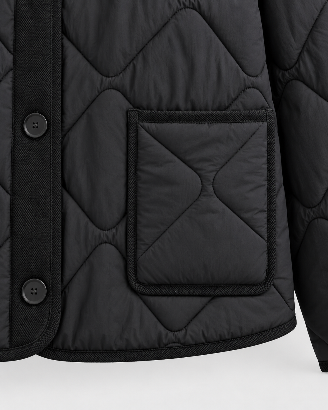 Women's Quilted Liner Jacket - Collarless Button Front Relaxed Fit