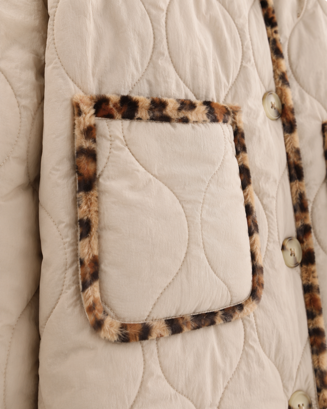 Women's Reversible Leopard Print Jacket - Quilted Button Front