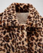 Women's Reversible Leopard Print Jacket - Quilted Button Front