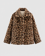 Women's Reversible Leopard Print Jacket - Quilted Button Front