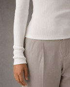 Women's Ribbed Henley Long Sleeve Top - Button Front Slim Fit