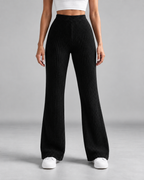 Women's Ribbed Knit Wide-Leg Sweatpants – High-Rise Full Length