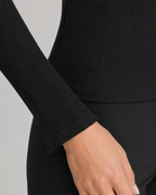 Women's Ribbed Quarter Zip Sweater - High Neck Slim Fit