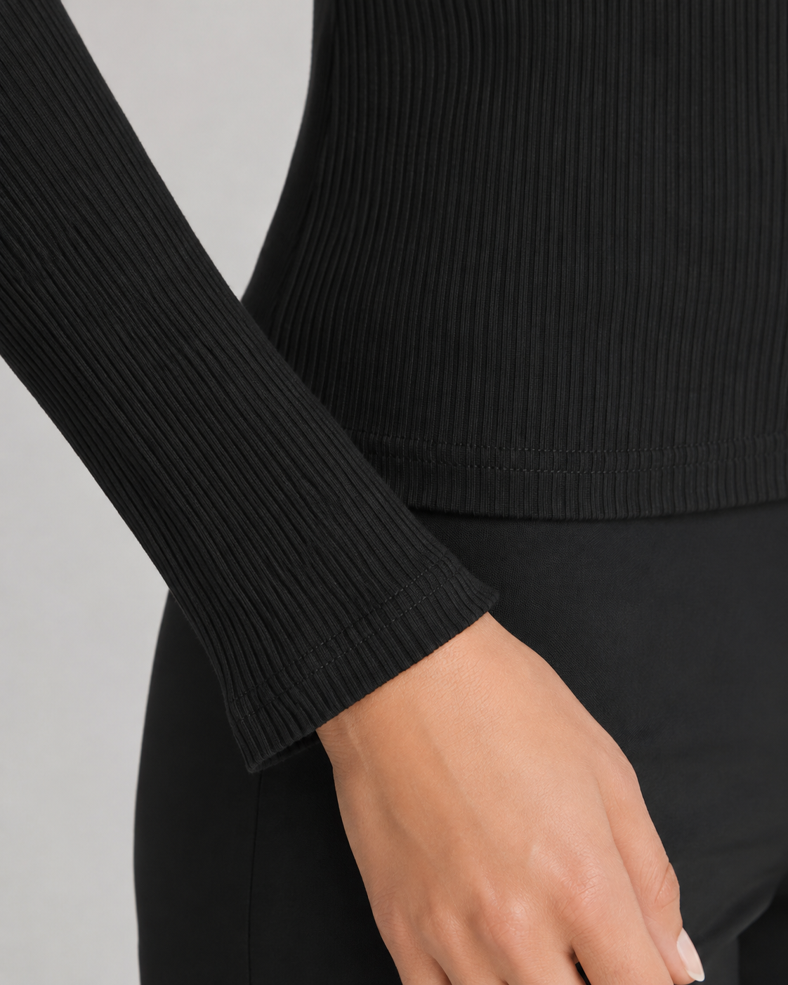 Women's Ribbed Quarter Zip Sweater - High Neck Slim Fit