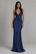 Women's Satin Corset Maxi Dress