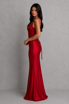 Women's Satin Corset Maxi Dress