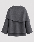 Women's Scarf Coat - Draped Cape Collar Boxy Fit