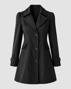 Women's Short Trench Coat – Single-Breasted Notched Lapel